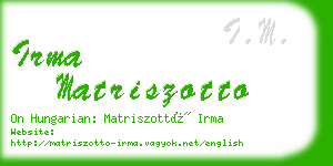 irma matriszotto business card